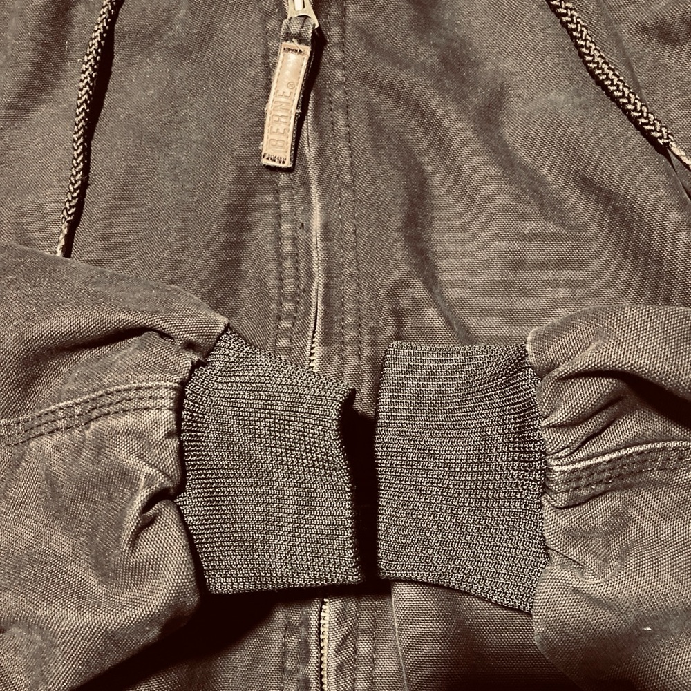 BERNE Heavy Lined 2XLR Brown Hooded Zipped Work Coat with logo - Picture 5 of 7